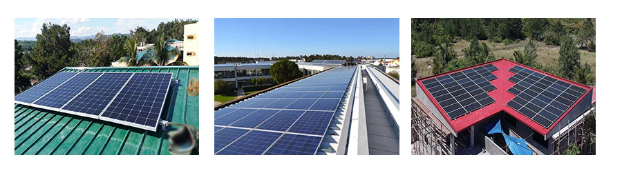 Obudowa systemu zacisków słonecznych na blaszanym dachu