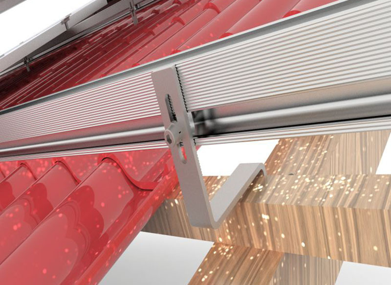 Schemat instalacji haka dachowego słonecznego