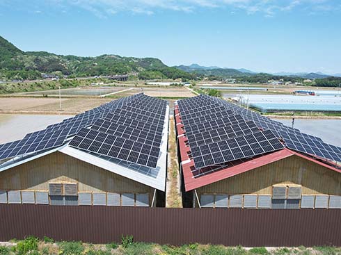 Wsporniki paneli słonecznych o mocy 399 kW do metalowej obudowy dachowej Gyeongsangbuk-do, Korea Południowa