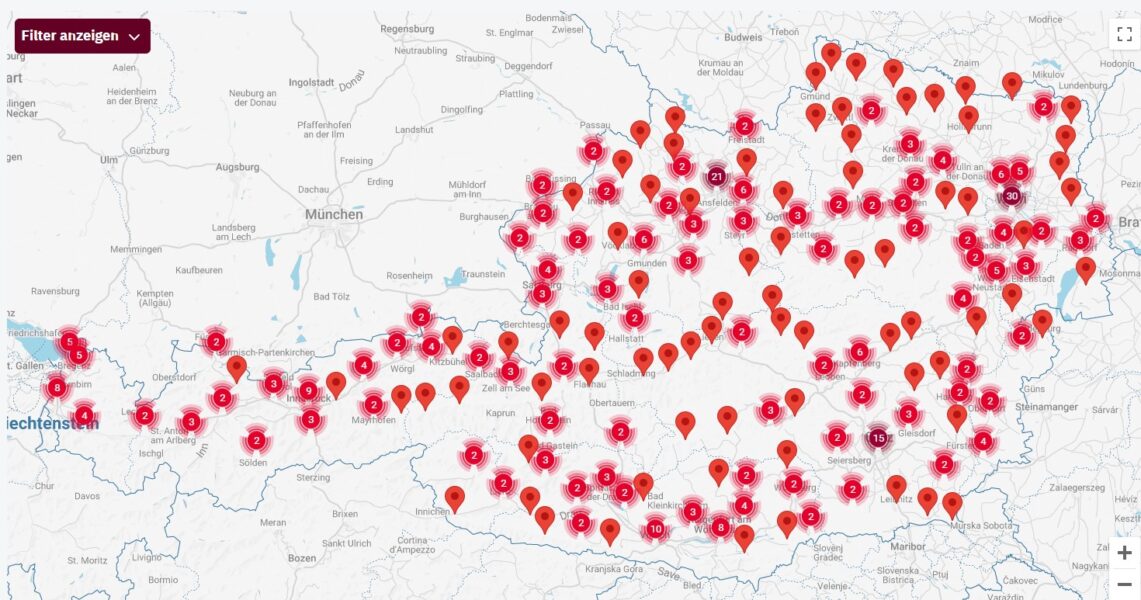 Austria publikuje mapę przepustowości sieci dostępną do integracji z siecią fotowoltaiczną